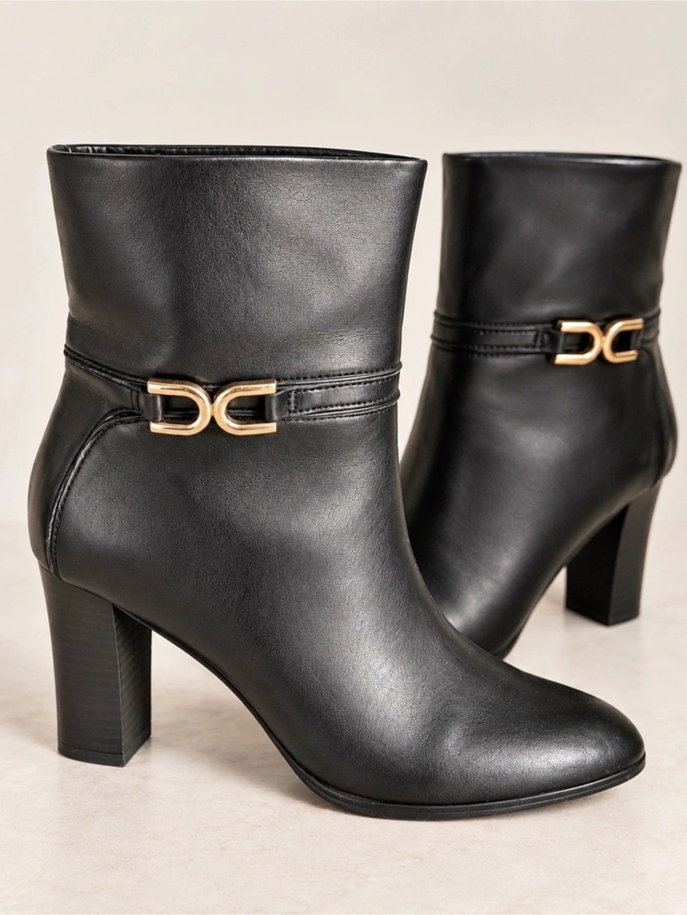 Black Heeled Ankle Boots Like New